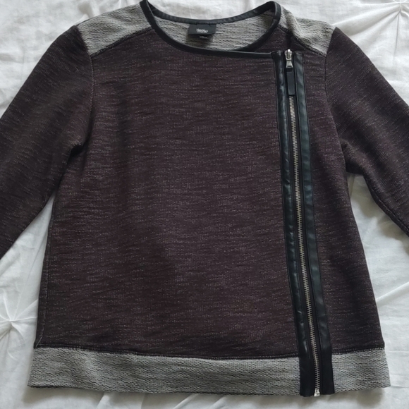 Mossimo Knit Motorcycle Jacket S Small Zipper Fleece Lining Grunge - Picture 6 of 8